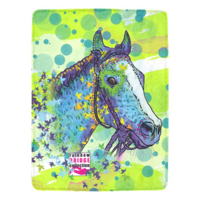 Decke Tasci -  Fleecedecke, kuschlig, weich, bunt, Motive in Digitaler Popart, 152cm x 203cm, bunt, Pferd, Rennpferd